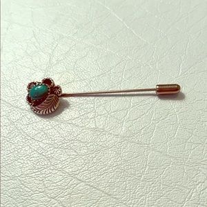 Vintage Silver Turquoise Stickpin Brooch